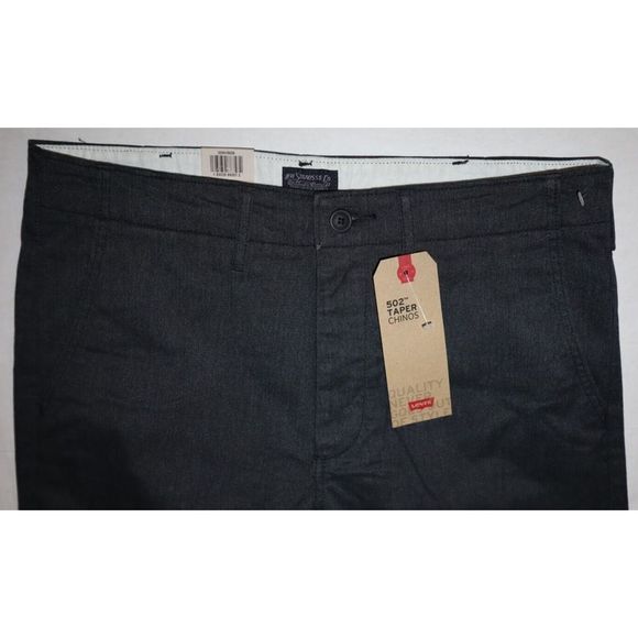 Levi's 329410028 Men's Sz 32x30 Dark Gray 502 Taper Chinos Fit Stretch Pants - Picture 4 of 5